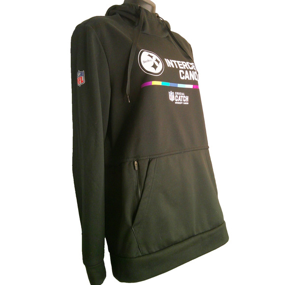Nike Therma Fit Hoodie -Steelers Intercept Cancer Women's Medium Black - Picture 3 of 8